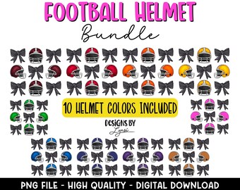 Casco da football Coquette BUNDLE PNG Design digitale - Design a sublimazione per football - Design per maglie da football - Di tendenza - Fiocco da football