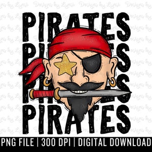 Pirates Preppy Mascot PNG Digital Design - Pirate Mascot - School Spirit Design - Pirates Png - Football Team Mascot