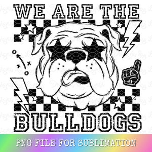 Bulldogs Preppy Mascot PNG Digital Design - Checkered Mascot - School Spirit Design - We Are The Bulldogs Png - Team Mascot - Dawgs