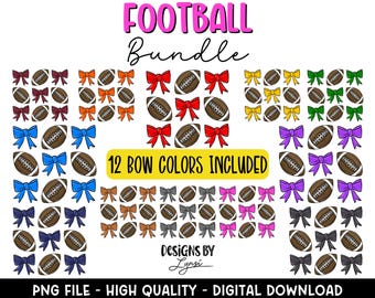 Coquette Football BUNDLE PNG Design digitale - Design a sublimazione per calcio - Design per maglie da calcio - Di tendenza - Fiocco da calcio