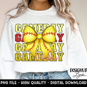 Coquette Softball PNG Digital Design - Gameday Sublimation Design - Softball Shirt Design - Trending - Softball Bow - Cute Sports Bow