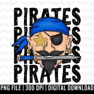 Pirates Preppy Mascot PNG Digital Design - Pirate Mascot - School Spirit Design - Pirates Png - Football Team Mascot