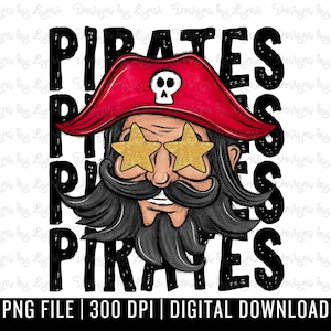 Pirates Preppy Mascot PNG Digital Design - Pirate Mascot - School Spirit Design - Pirates Png - Football Team Mascot