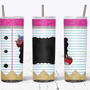 Pencil Tumbler Design PNG Digital Download - Teacher Sublimation Designs - 20oz Straight Skinny Tumbler - Pencil Tumbler Wrap - Tumbler PNG