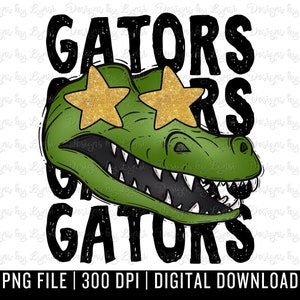 Gators Preppy Mascot PNG Digital Design - Alligator Mascot - School Spirit Design - Gators Png - Football Team Mascot
