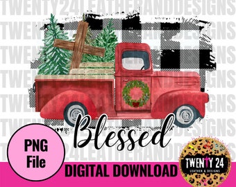 Christian Christmas Truck PNG digitale download - Cross Sublimation Design - Christmas Clipart- Christmas Shirt PNG