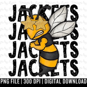 Jackets Preppy Mascot PNG Digital Design - Jacket Mascot - School Spirit Design - Yellowjackets Png - Football Team Mascot