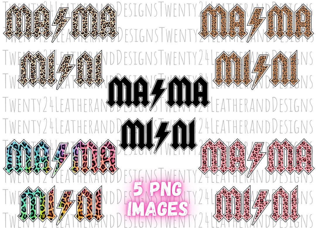 Mama and Mini PNG - ACDC Mama - Rocker Mom - Mama and Me Sublimation ...