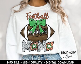 Coquette Football PNG Digital Design - Football Mama Sublimation Design - Football Shirt Design - Trending - Football Bow - Cute Sports Bow