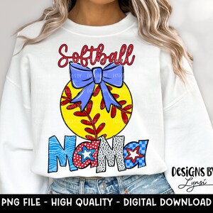 Coquette Softball PNG Digital Design - Softball Mama Sublimation Design - Softball Shirt Design - Trending - Softball Bow - Cute Sports Bow