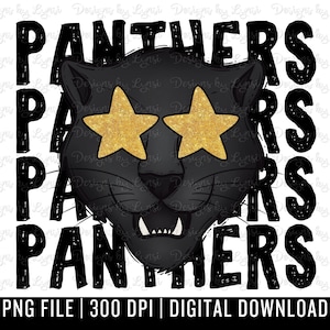 Panthers Preppy Mascot PNG Digital Design - Panther Mascot - School Spirit Design - Panthers Png - Football Team Mascot
