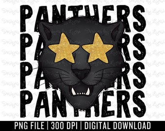 Panthers Preppy Mascot PNG Digital Design - Panther Mascot - School Spirit Design - Panthers Png - Football Team Mascot