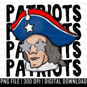 Patriots Preppy Mascot PNG Digital Design - Patriot Mascot - School Spirit Design - Patriots Png - Football Team Mascot