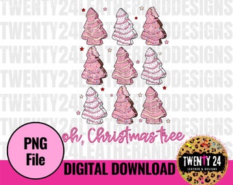 Oh Christmas Tree Cakes PNG - Sublimation Holiday Cakes - Funny Christmas Shirt - Pink Christmas Tree - Digitale download