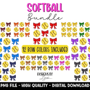 Coquette Softball BUNDLE PNG Digital Design - Softball Sublimation Design - Softball Shirt Design - Trending - Softball Bow