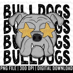 Bulldogs Preppy Mascot PNG Digital Design - Bulldog Mascot - School Spirit Design - Bulldogs Png - Football Team Mascot