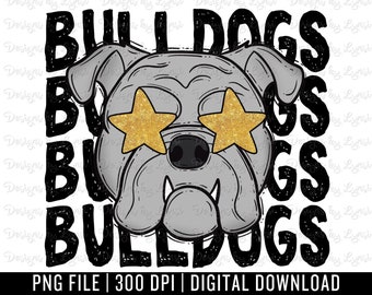 Bulldogs Preppy Mascot PNG Digital Design - Bulldog Mascot - School Spirit Design - Bulldogs Png - Football Team Mascot