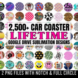 250 PNG Car Coaster Sublimation Design, Car Coaster Designs, Round  Sublimation Design, Instant Download, Commercial Use Png 