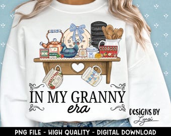 Nell'era di mia nonna PNG Design digitale - Sublimazione Grandma Core - Cottage Core - Fattoria - Articoli da cucina usati - Design di magliette vintage