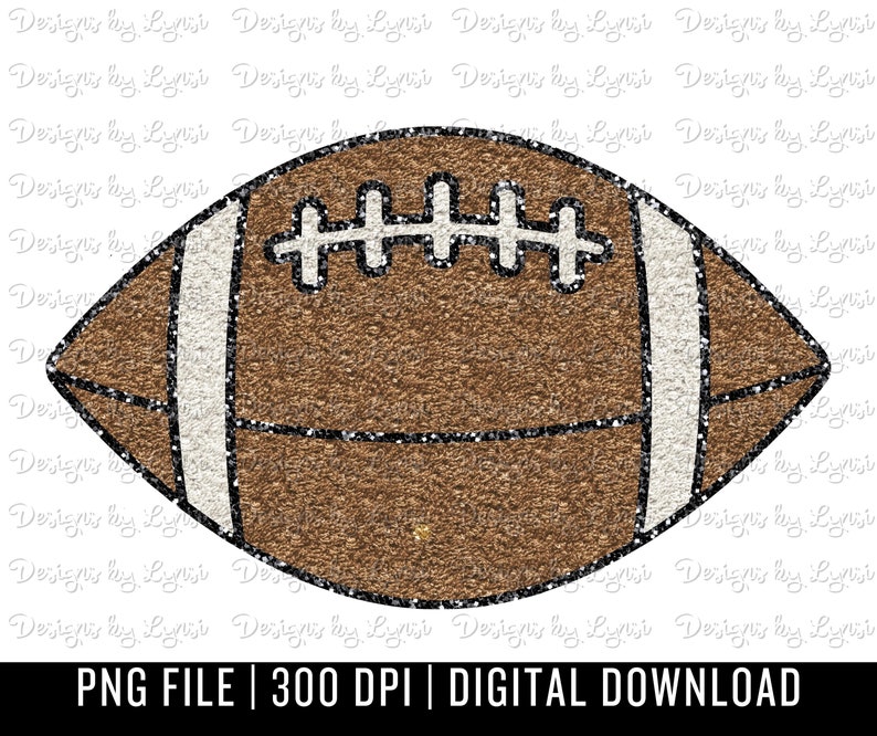 Pu&ograve; includere: Un pallone da football marrone e bianco con cuciture nere. Il pallone da football ha una texture scintillante.