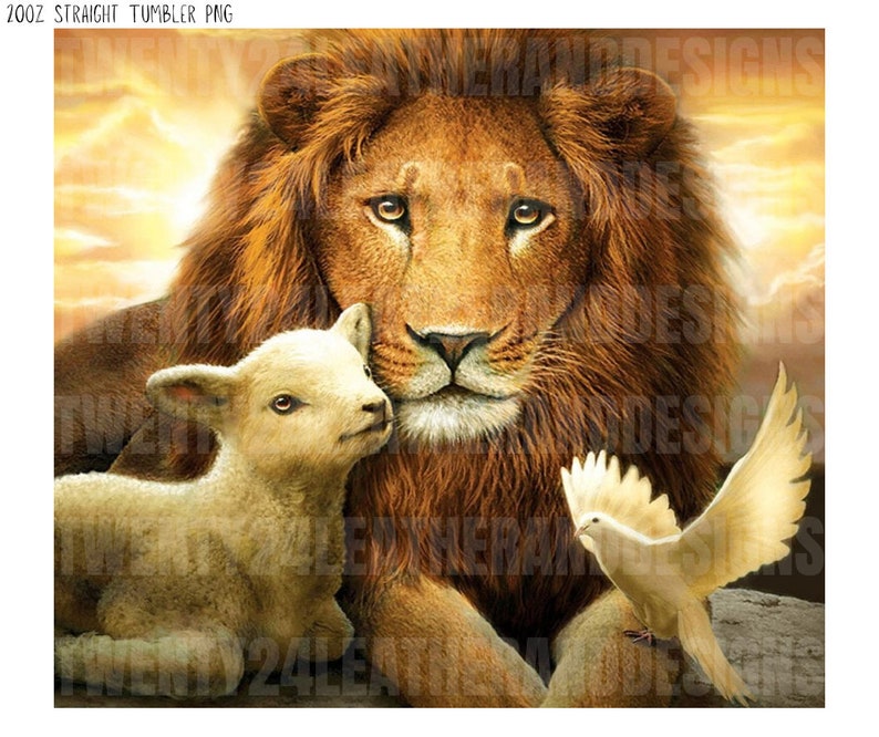 Lion and Lamb Trinity Tumbler Design PNG Sublimation Designs - Etsy