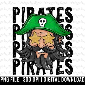 Pirates Preppy Mascot PNG Digital Design - Pirate Mascot - School Spirit Design - Pirates Png - Football Team Mascot