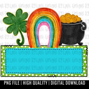St. Patrick&#39;s Day Name Plate PNG Digital Design - Shamrock Sublimation Design - Kid&#39;s Shirt Design - Trending - Blank Name Tag