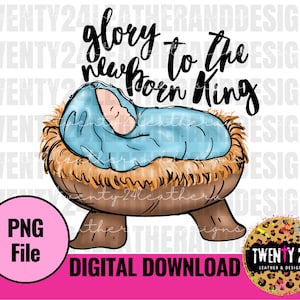 Baby Jesus Manger PNG - Jesus Sublimation - Graphic Christmas Shirt - Cute Christmas - Nativity - Manger Scene- Digital Download