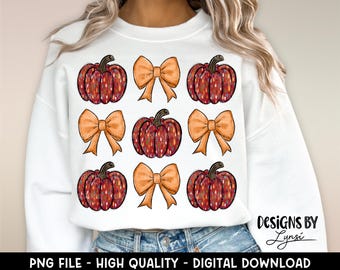 Coquette Halloween PNG Digital Design - Halloween Sublimation Design - Pumpkins Shirt Design - Trending - Halloween Bow - Cute Pumpkin