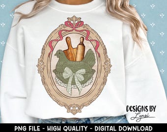 Gallina comprata al risparmio su telaio a nido PNG Design digitale - Sublimazione Grandma Core - Cottage Core - Fattoria - Design maglietta vintage -