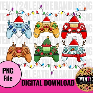 Gamer Christmas PNG Digital Download - Sublimation Design - Christmas ...