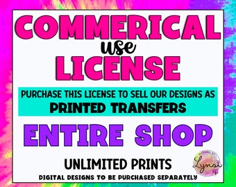 Licenza per la vendita di trasferimenti stampati / Intero negozio / Licenza di acquisto una tantum - Vendi disegni di Lynsi Designs come trasferimenti