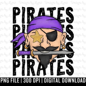 Pirates Preppy Mascot PNG Digital Design - Pirate Mascot - School Spirit Design - Pirates Png - Football Team Mascot