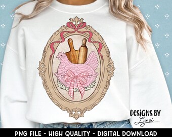 Gallina comprata al risparmio su telaio a nido PNG Design digitale - Sublimazione Grandma Core - Cottage Core - Fattoria - Design maglietta vintage -