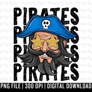 Pirates Preppy Mascot PNG Digital Design - Pirate Mascot - School Spirit Design - Pirates Png - Football Team Mascot