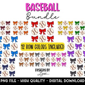 Coquette Baseball BUNDLE PNG Digital Design - Baseball Sublimation Design - Baseball Shirt Design - Trending - Baseball Bow