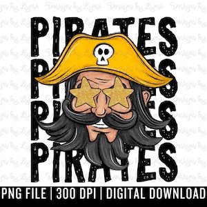 Pirates Preppy Mascot PNG Digital Design - Pirate Mascot - School Spirit Design - Pirates Png - Football Team Mascot