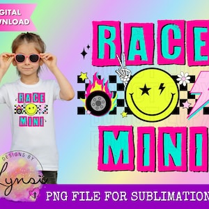 Race Mini PNG Digital Design - Race Sublimation Design - Retro Design - Racing Png - Race Track Png - Checkered Race - Race Life Png