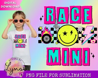 Race Mini PNG Digital Design - Race Sublimation Design - Retro Design - Racing Png - Race Track Png - Checkered Race - Race Life Png