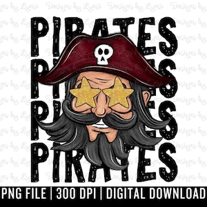 Pirates Preppy Mascot PNG Digital Design - Pirate Mascot - School Spirit Design - Pirates Png - Football Team Mascot