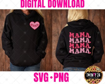 Mama Stacked SVG | PNG Digital Design - Valentines Day Svg - Trendy Mama Design - Mothers Day Svg - Retro Mama - Mama Svg - Mama Shirt