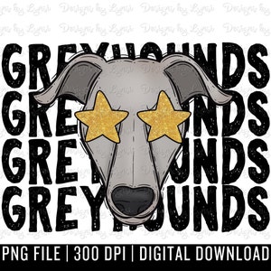 Greyhounds Preppy Mascot PNG Digital Design - Greyhound Mascot - School Spirit Design - Greyhounds Png - Football Team Mascot
