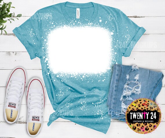 Bella Canvas 3001 Heather Aqua Mockup Bleached T-shirt | Etsy