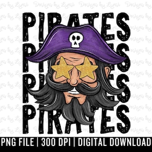 Pirates Preppy Mascot PNG Digital Design - Pirate Mascot - School Spirit Design - Pirates Png - Football Team Mascot
