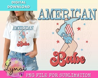 American Babe PNG Digital Design - USA Sublimation Png - 4th of July Cowgirl Png - Western Png - Boots Png - Trendy USA TShirt Designs