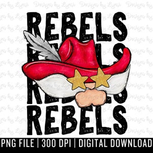Rebels Preppy Mascot PNG Digital Design - Rebel Mascot - School Spirit Design - Pebels Png - Football Team Mascot