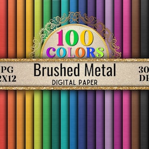Brushed Metal Digital Paper JPG - Scrapbook Paper - Metal Texture - Printable Art Design - Digital Background - Sublimation Pattern