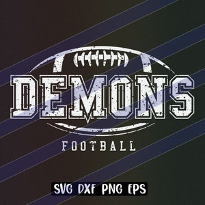 Demons Football svg dxf png eps cricut cutfile school cheer team Spirit logo