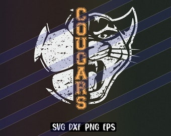 Cougars Soccer svg dxf png eps Distressed and Solid cricut cutfile school football cheer