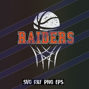 Raiders Basketball cutfile download svg dxf png eps School spirit Distressed logo